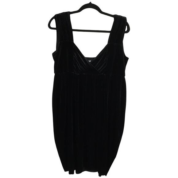 H&M Dress Black Velvet Sleeveless Mini V-Neck Women's Large Party Formal Event - Picture 2 of 6